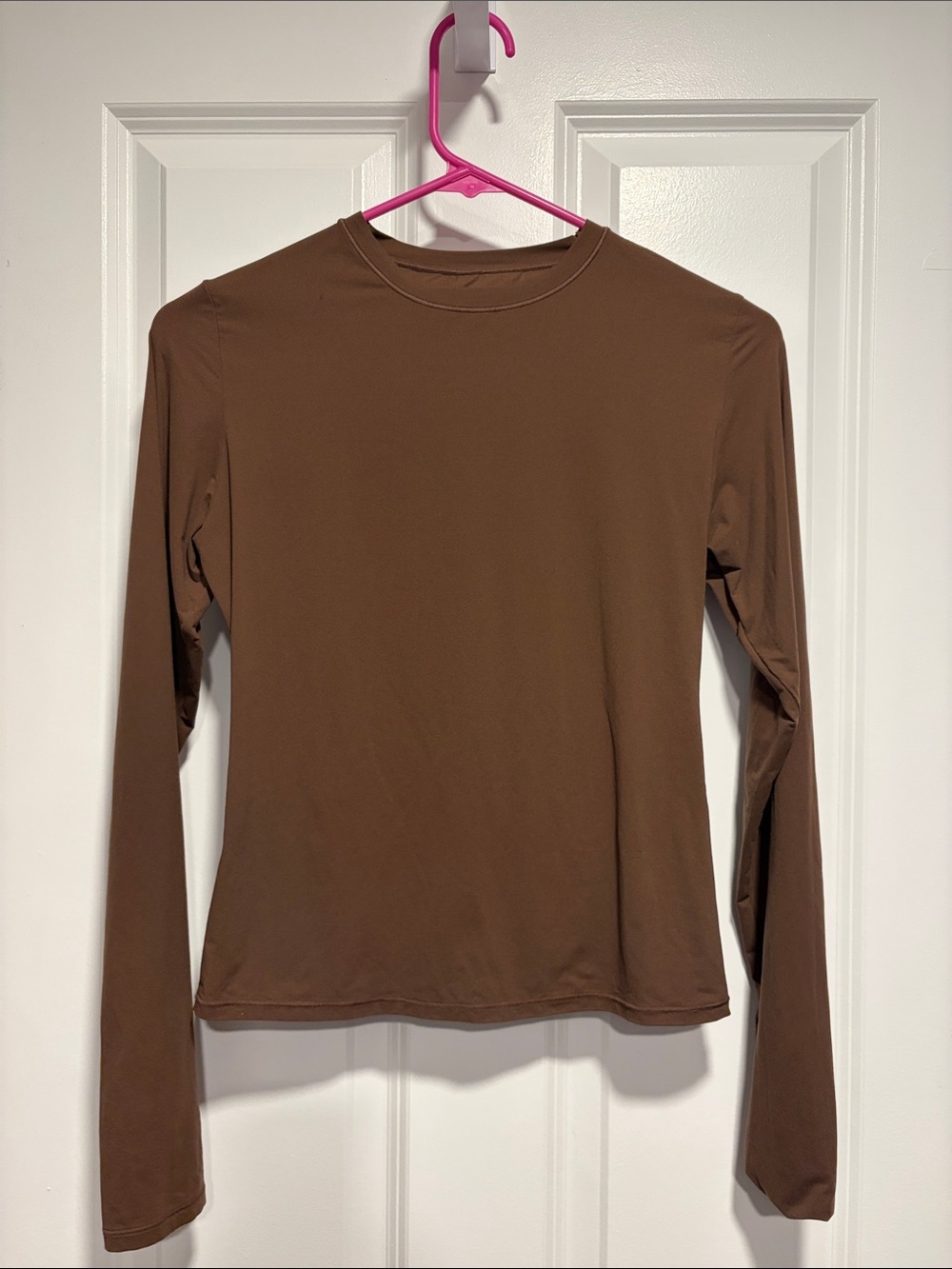 Skims Women’s Long Sleeve Crewneck Top - Brown